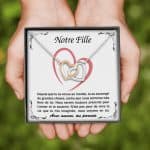 Collier avec Pendentif Coeurs Entrelacés Contenant un Message 