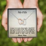 Collier avec Pendentif Coeurs Entrelacés Contenant un Message 