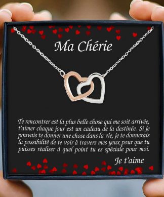 Collier avec pendentif coeurs entrelacés Ma Chérie