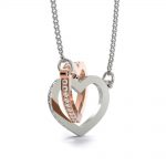 Collier avec Pendentif Coeurs Entrelacés Contenant un Message 