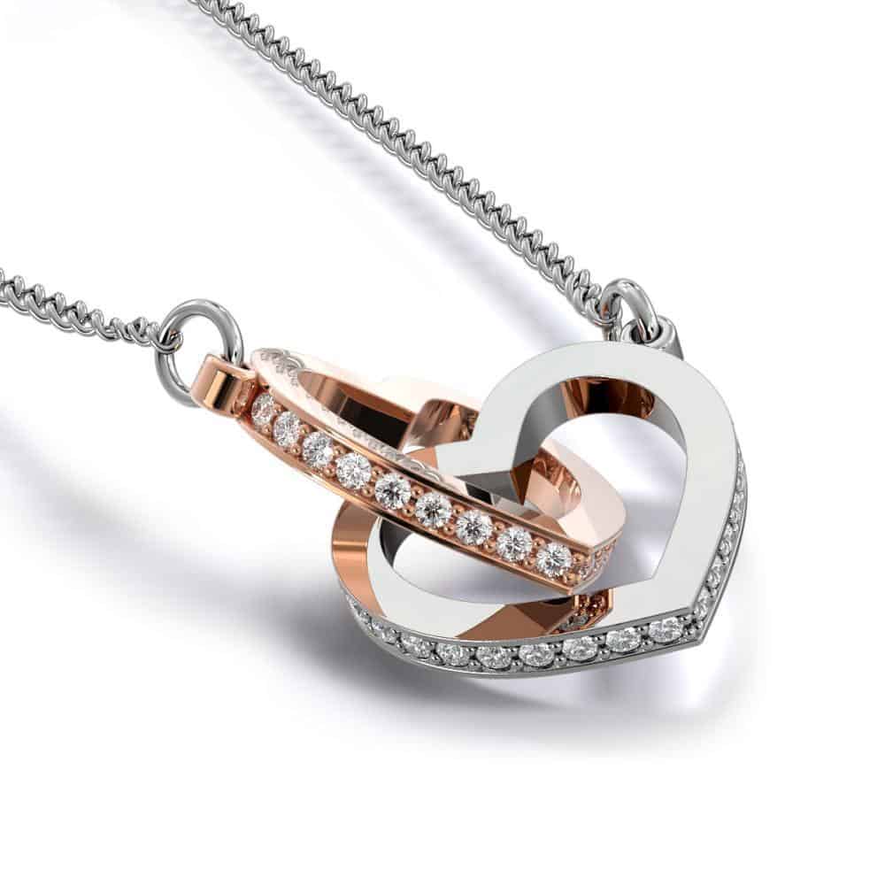 Collier avec Pendentif Coeurs Entrelacés Contenant un Message 