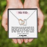 Collier avec Pendentif Coeurs Entrelacés Contenant un Message 