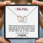 Collier avec Pendentif Coeurs Entrelacés Contenant un Message 